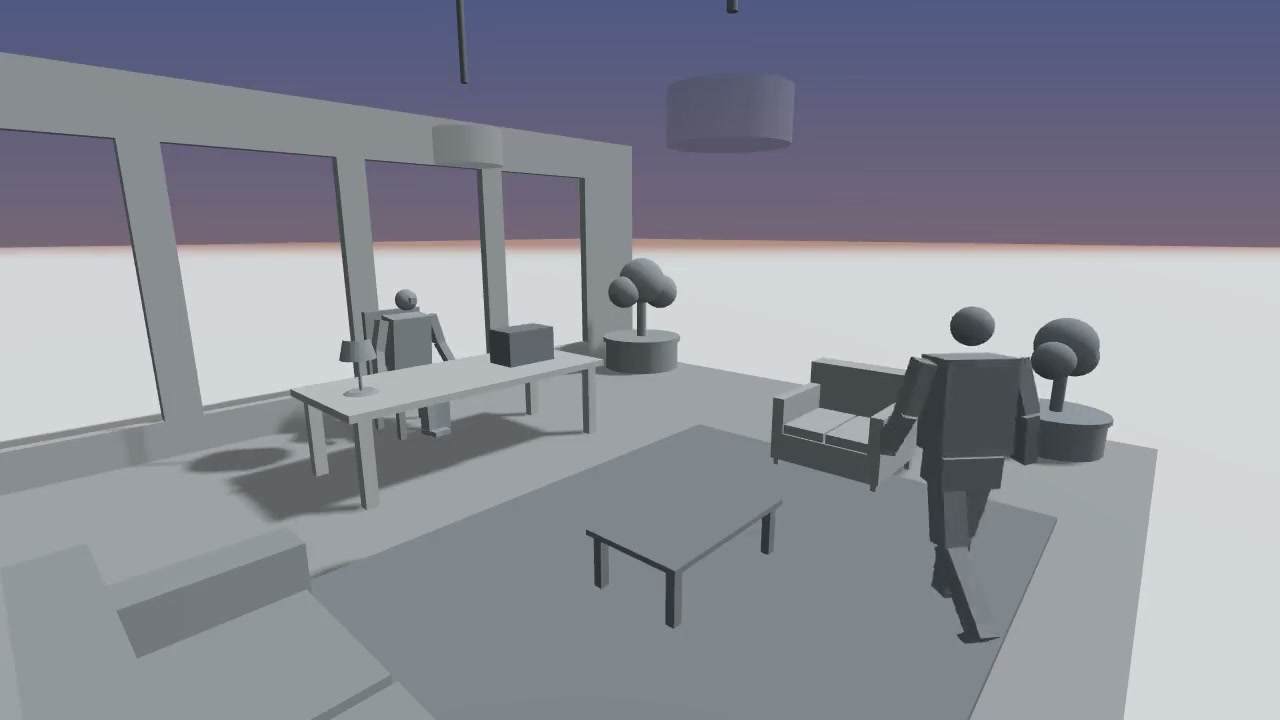 A comparison between a whitebox previs shot and a video-production reference image