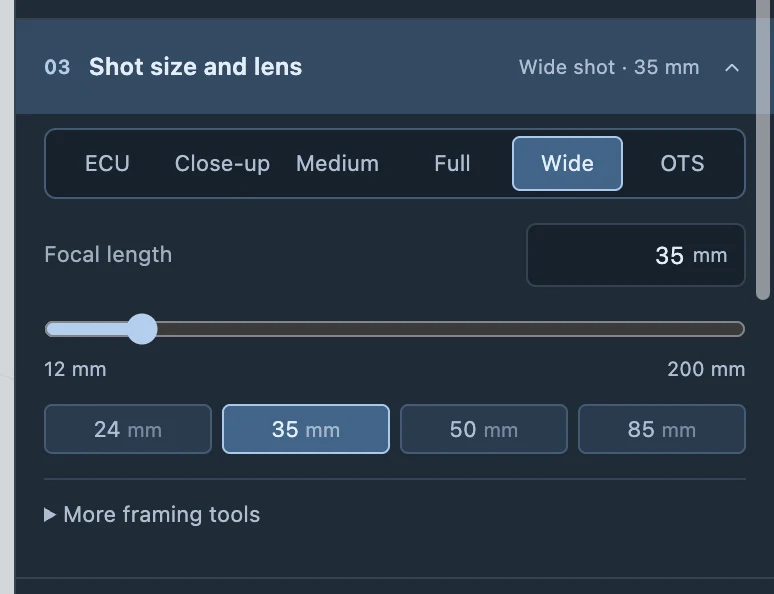 Follow settings show the target, mode, distance and height. This example uses absolute following.