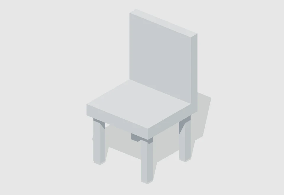 Actual render of the downloadable block chair