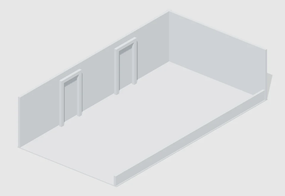 Open corridor — actual 3D preview