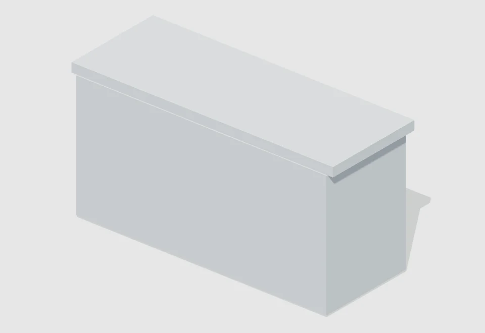 Reception counter — actual 3D preview