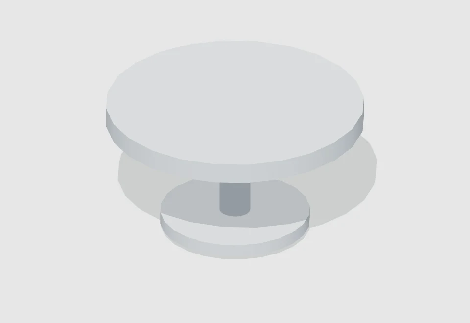 Round coffee table — actual 3D preview